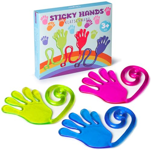 Cikyner Riese Klatschhand für Kinder, 3 Stück Bunte Glibberhand Gummi Hand | Klebehände Spielzeug als Party Mitbringsel, Gastgeschenk für Klassenpreise, Geburtstagsfeier, Ostern, Weihnachtsgeschenke