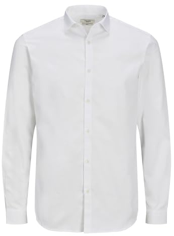 JACK & JONES Herren Jprblacardiff L/S Noos Langarmshirt, Weiß, L EU