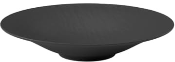 Villeroy & Boch – Manufacture Rock Schale Schwarz Matt, Deko Teller, Dekoschale, Platzteller, Schwarze Schale, Schüssel, Geschirr, Tiefer Speiseteller, Essteller, Schieferoptik, Premium Porzellan