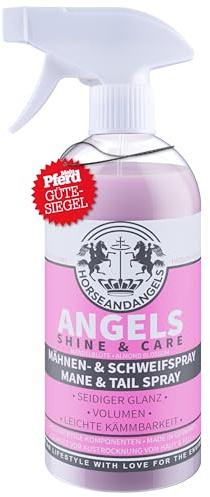 HORSEANDANGELS Mähnenspray für Pferde Duft - Schweifspray für Pferde Duft - Glanzspray für Volumen, leichtes Kämmen, schnelle Entwirrung, Mandelblütenduft - Pferde Zubehör & Pferdepflege
