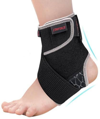 COMFORCE Knöchelbandage für Frauen & Männer, Knöchelbandage für verstauchte Knöchel mit verstellbaren ultra-weichen Klettverschlüssen, Stützbandage für Achilles, Verletzungsregeneration, Sport
