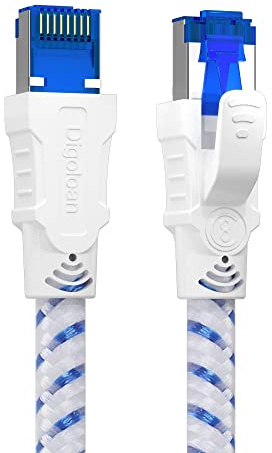 Lan Kabel Netzwerkkabel Cat 8, Ethernet Kabel 1m 2m 3m 5meter 10meter 15meter 20meter 30meter, 40Gbps 2000MHz Gigabit S/FTP Patchkabel mit rj45 Stecker für Ps5, Laptop, Schneller als Cat 7 (0,5 m)