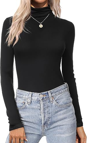 Zeagoo Rollkragenpullover Damen Langarm Dünne Rollkragenshirt Thermo Rolli | Rollkragen Langarmshirt｜Unterziehrolli für Winter/Herbst｜Turtleneck Shirt｜Geeignet für Freizeit/Alltag/Büro/Party｜XS-XXL