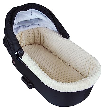 BABYLUX Umrandung für Kinderwagen Stubenwagen BABYWANNE + Matratze 2 Tlg Set Doppelseitig (W16 - Ecru + Africa Tiere)