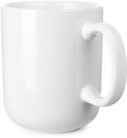 SHOWFULL 20 Unzen Große Tasse, 600ml Porzellan Extra Riesige Große Keramiktasse für Tee Kaffee Heiße Schokoladensuppe, Weiß