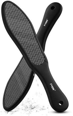FVION 2in1 Nano Glas Hornhautentferner - Effektives Hornhaut Entfernen Fuß - Premium Hornhautfeile für Professionelle Pediküre Fußpflege (Schwarz)