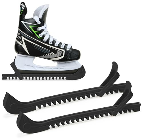 Bafiwu 1 Paar Kufenschoner Eiskunstlauf Schlittschuhe, Verstellbarer Eishockey Schlittschuhe Schoner, Schlittschuh Schoner Zubehör Für Kinder und Erwachsenenkufen (Schwarz)