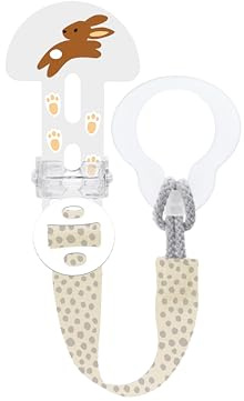 MAM Clip It&Cover Schnullerkette 0+ Monate, Neutral | Inklusive verstellbarer Länge, abnehmbarem Ring, flexibler Beißringschlaufe, BPA/BPS-frei