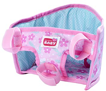 Simba 105560018 - New Born Baby Fahrradsitz mit Gurt, Puppenzubehör, Textilsitz, Sicherheitsgurt, Lenkerbefestigung mit Klett, für 30-43cm Puppen, ab 3 Jahren