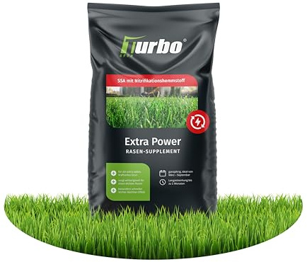 Extra-Power 10kg, Rasendünger, Stickstoffdünger, Ideal im Herbst und Sommer, geeignet für Streuwagen, staubarmes Granulat, Rasen dünger, Rasendünger Herbst, Turbogrün