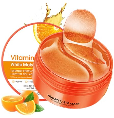 Vintamin C Augenpads Gegen Augenringe-Augenmasken-Augenringe Entfernen-Zur Entfernung von Augenringen und Tränensäcken, Anti-Aging Augenpflege für Männer und Frauen-mit Hyaluron und Collagen