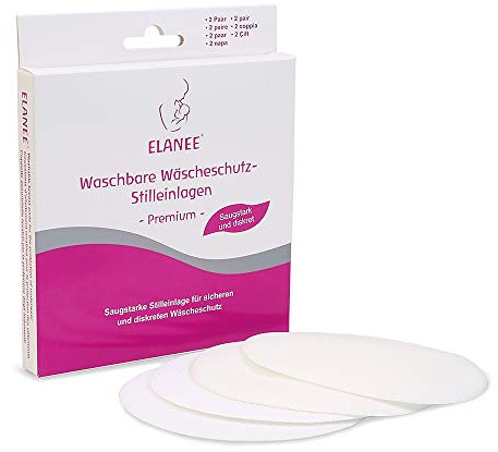 ELANEE Premium Wäscheschutz-Stilleinlage, waschbar, diskret und saugstark – rutschfest durch Netzrückseite - weiß, 2 Paar (217-00)