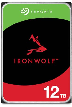 Seagate IronWolf 12TB, NAS Interne Festplatte HDD, 3.5 Zoll, 7200 U/Min, CMR, 256 MB Cache, SATA 6GB/s, silber, inkl. Data Rescue Service (ST12000VNZ008)