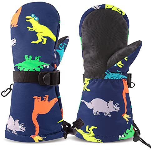 SEYUFN Winterhandschuhe für Kinder, Handschuhe, atmungsaktiv, warm, für Outdoor-Skifahren, für Babys, Jungen und Mädchen, von 2 bis 6 Jahren