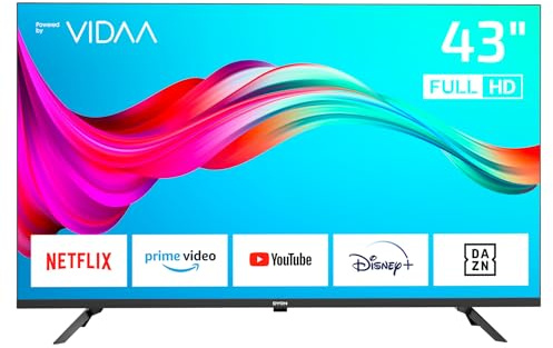 DYON Smart 43 VX - 43 Zoll (108 cm) Full-HD Smart TV mit HD Triple Tuner (DVB-C/-S2/-T2), App Store, Prime Video, Netflix, YouTube, DAZN, Disney+, waipu.TV, Hotelmodus