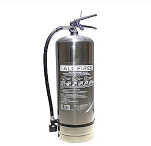 Firexo Feuerlöscher (9 Liter) – alle Arten von Feuer – Mehrzweck-Feuerlöscher aus Edelstahl für Haushalt, Küche, Grill, Heimgebrauch, Gewerbe, Industrie und Büro