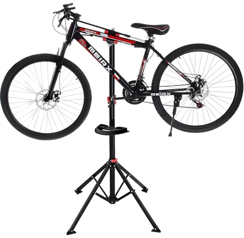 IPEB Fahrradmontageständer,höhenverstellbar,klappbar,Werkzeugablage | Magnetfach,360 Grad drehbare Klemme,Fahrradreparaturständer,30kg