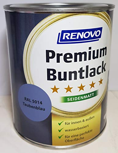 375 ml RENOVO Premium Buntlack seidenmatt, RAL 5014 Taubenblau