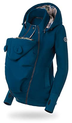 fun2bemum 5in1 Babytragejacke Umstandsjacke, vorne und hinten, Pola | Babytragen vorne & hinten, 5-in-1 Sweatjacke mit Trage- und Schwangerschaftseinsatz, weiche Baumwolle, OEKO-TEX Standard 100