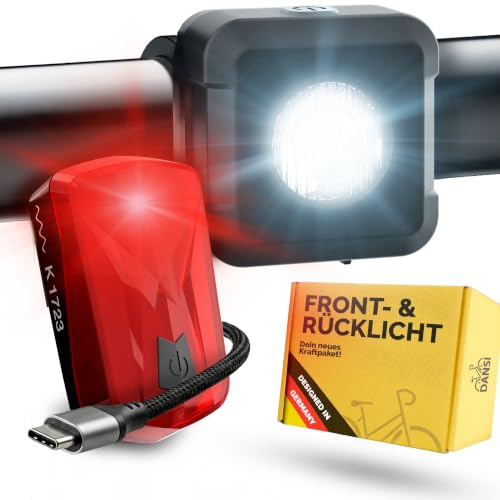 DANSI Fahrradleuchten-Set StVZO I LED-Fahrradlicht I Rad-Licht hell vorne