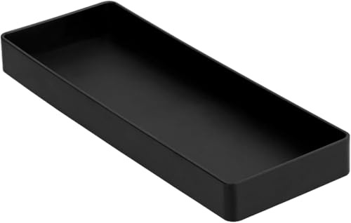 Amazon Basics Kunststoff Organizer, Halb Zubehörablage Rechteckig, 23.9 x 8.4 x 2.5 cm, Schwarz