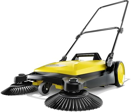 Kärcher Kehrmaschine S 4 Twin (Max. Flächenleistung: 2400m²/h, 2 Seitenbesen, Kehrbehälter: 20 l, Arbeitsbreite: 680 mm, platzsparende Verstauung, höhenverstellbarer Schubbügel), Faltbar
