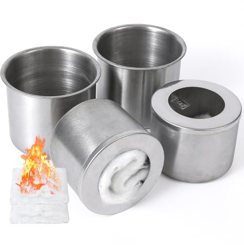 Beekeg 2+2+2 Set Bioethanol Brennertopf,Ethanol Brenner für Brennkammer,Inkl Glasfaserwolle für Bioethanol,Universell zu Brennkammer für Tischkamin