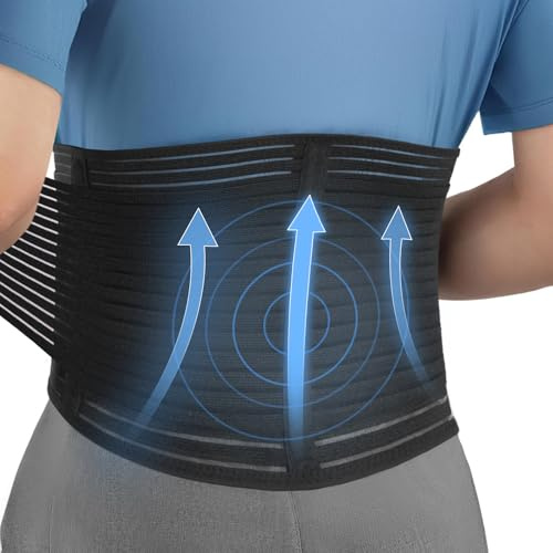 Channo Bauchgurt und Bauchbandage, zugleich als Bauchweggürtel und Waist Trainer verwendbar, auch ideal als Nierengurt, Rückenstützgürtel und Haltungskorrektur für Herren - Packung mit 1, Schwarz, L