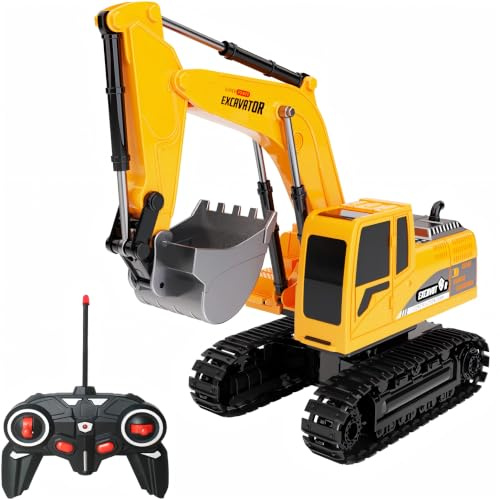 Ruutcasy Ferngesteuerter Bagger, Spielzeugbagger, Baggers, Spielzeug, Ingenieur-Sandbagger, Baufahrzeug, ferngesteuertes Bagger, Spielzeugautos für Kinder