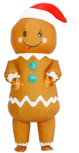 Aufblasbares Weihnachtskostüm für Erwachsene, Weihnachtsmann, Elfe, Schneemann, Lebkuchenmann, Kostüm, lustiges Kostüm