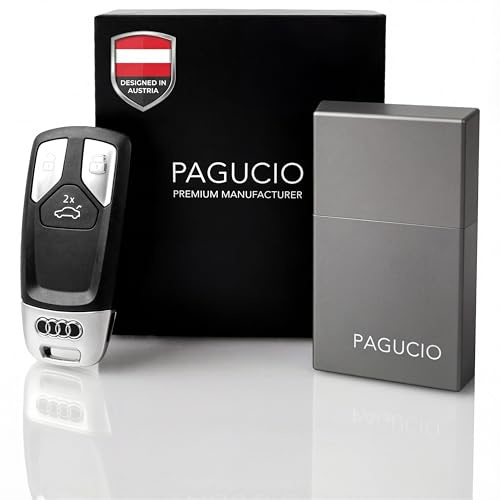 PAGUCIO® Keyless-Go-Schutz Autoschlüssel Box 100% funkdicht aus Aluminium | Universal RFID Blocker Etui Diebstahlschutz für Auto Schlüssel - Zuverlässige Faraday Schlüsselbox, Metallbox Schutzhülle