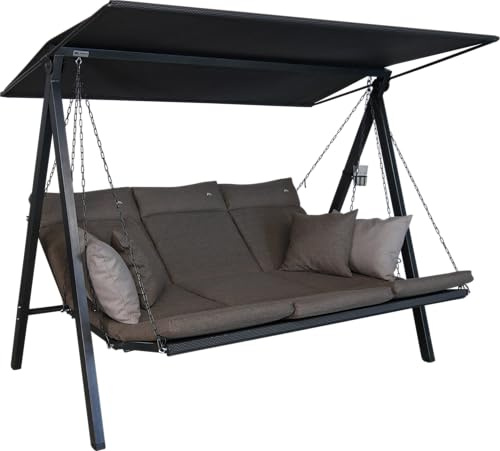 ANGERER Hollywoodschaukel Lounge Smart Olive | Gartenschaukel Made in Germany, Schaukel zum Sitzen, Liegen und Entspannen, inklusive Bett-Funktion, einfache Montage