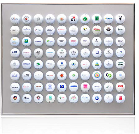 KNIX Premium Golfball Setzkasten aus Aluminium für 12, 24, 36, 48, 64, 80 oder 140 - Schaukasten, Golf-Regal Vitrine Display
