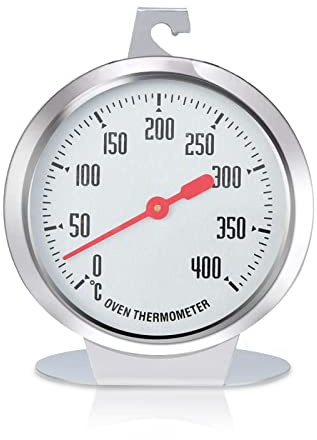Cyrank Thermometer für Elektroherd, Backofenthermometer für Gasherd, Edelstahl-Ofenthermometer mit großem Zifferblatt für Küchenbackwaren