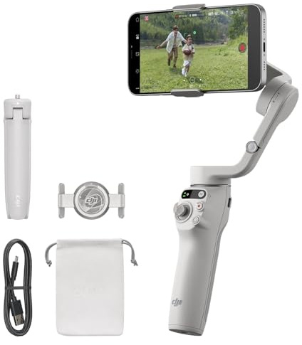 DJI Osmo Mobile 6, 3-Achsen-Handy-Gimbal, Objektverfolgung, integrierter Verlängerungsstab, tragbar und faltbar, Android- & iPhone-Gimbal, Vlogging-Stabilisator, YouTube TikTok Video, Platinum Grau