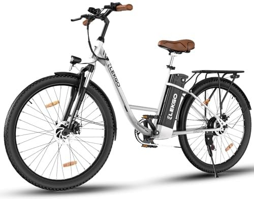 ELEKGO E-Bike 28-Zoll-Elektrofahrrad, 7-Gang-Damenfahrrad, E Bike für die Stadt, LCD-Display, mit Vorderradgabel-Federung, City Ebike für Herren und Damen