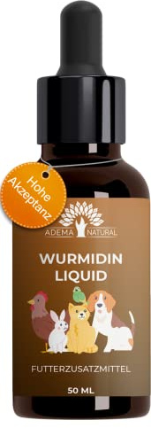 ADEMA NATURAL® WURMIDIN Liquid - Wurmkur sekundierend für Tiere, Hund, Katze, Kaninchen & Vögel - Wurmmittel Alternative bei Wurmbefall - Tropfen/Flüssig ohne künstliche Zusatzstoffe - 50 ml