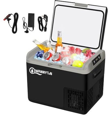 WANNYTON Kompressor Kühlbox 18 Liter, Kühlbox elektrisch 100-240V AC/12V DC, elektrische Kühlbox mit Kühlung Funktion, für den Auto- und Heimgebrauch, für Getränken
