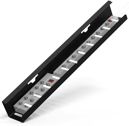 iVengo® XL Kabelkanal Schreibtisch, Schwarz | TÜV-geprüft, 2x50cm, 2er Set, Geräumige Kabelführung, Robuste & smarte Kabelwanne