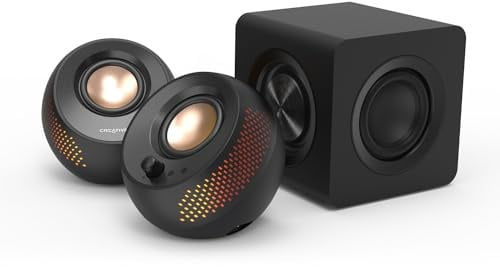 CREATIVE Pebble X Plus 2.1 Lautsprecher, Bluetooth 5.3, USB-C, schwarz RGB-Beleuchtung