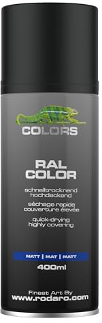 COLORS Sprühlack - 400ml Spraydose - Sprühfarbe für alle Oberflächen, Innen und Aussenbereich, Tolle Deckkraft | Schwarz Matt