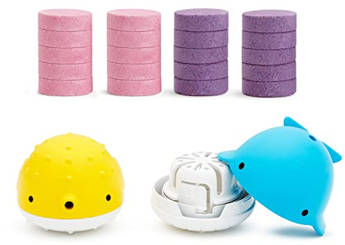 Munchkin Colour Buddies Baby Bath Bombs & Toy Dispenser Set | Baby Bath Toys & Shower Toys for Children | Moisturising Formula | Fun Toddler Bath Toys | Colour Changing Kids Bath Toys