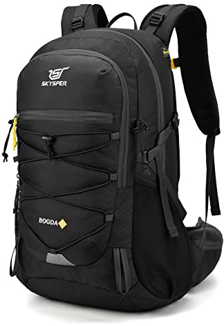 SKYSPER Wanderrucksack 35L Hiking Backpack Rucksack | mit Regenschutz Trekkingrucksack mit Rückenbelüftung & Trinksystem aus atmungsaktivem 3D Air Mesh Polyester Wandern