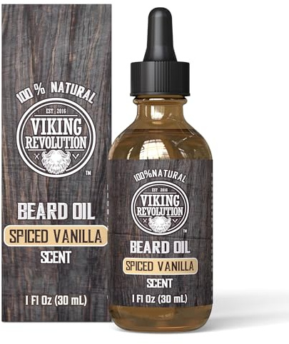 Viking Revolution - Bartöl - Macht Weich, Schützt und Stärkt - Natürliches Argan- und Jojobaöl - Bartöl Herren - Geschenke Für Männer - Gewürzvanille - 30 ml