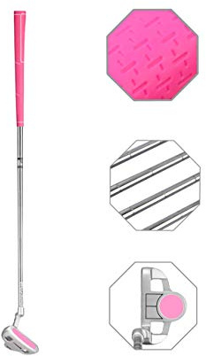 Junior Golf-Putter Edelstahl Kinder-Putter Rechtshänder für Kinder im Alter von 6–8 (rosa Kopf + rosa Griff, 68,6 cm, Alter 6–8)