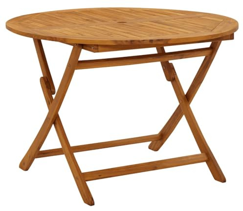 vidaXL Akazienholz Massiv Gartentisch Klappbar Terrassentisch Esstisch Holztisch Massivholztisch Gartenmöbel Tisch Klapptisch Outdoor 110cm
