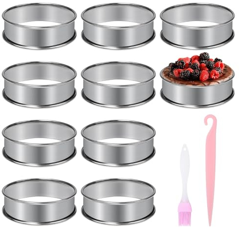 Pilikoll 10 Stück Ø 8cm Rund Tortenring Klein Eierringe für Muffins