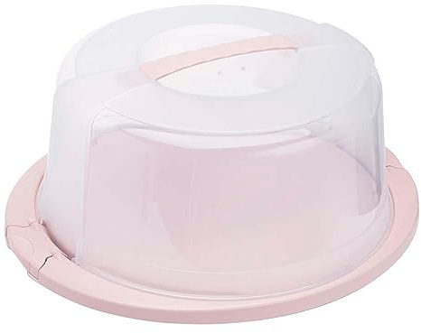keeeper Runder Tortenbehälter mit Deckel, Ergonomischer Griff, Einfacher Transport von Kuchen, Ricardo, Nordic Pink (Rosa), 33,5 x 38 x 17