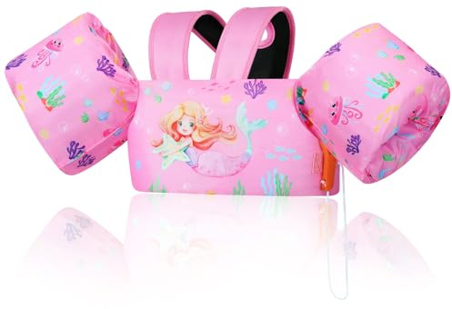 MoKo Kinder Schwimmflügel, Schwimmweste | Einstellbar, Schwimmende Badeanzug, Schwimmhilfe, mit Sicherheitsschnalle für Jungen Mädchen von 20 bis 50 Pfund