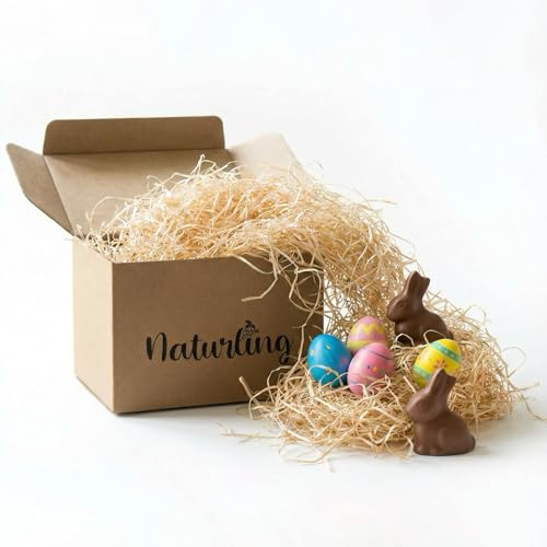 naturling Ostergras 2,5kg - Natur Holzwolle für Osternest, Geschenkkörbe oder Oster Dekoration